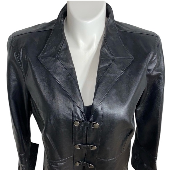 Pamela McCoy Black Genuine Leather Jacket W/Bell Sleeves Size 1x - Picture 4 of 7